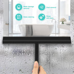 Shower Squeegee, Silicone Window Squeegee, Portable, Efficient Cleaning, with Hanging Cord, for Window Squeegee, Bathroom, Mirror, Glass Cleaning, Tiles, Black