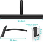 Shower Squeegee, Silicone Window Squeegee, Portable, Efficient Cleaning, with Hanging Cord, for Window Squeegee, Bathroom, Mirror, Glass Cleaning, Tiles, Black