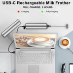 MOSUO Milk Frother Handheld Coffee Frother Electric Whisk, USB Rechargeable Foam Maker Bubbler Egg Beater for Latte Cappuccino Hot Chocolate