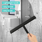 Shower Squeegee, Silicone Window Squeegee, Portable, Efficient Cleaning, with Hanging Cord, for Window Squeegee, Bathroom, Mirror, Glass Cleaning, Tiles, Black