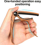 Capo for Guitar, Capo Guitars with 6 Picks, Capodasta Guitar for Ukulele, Western Guitar, Electric Guitar, Metal Wood