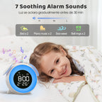 Children's Alarm Clock, Sleep Trainer with 15 Colour Light Alarm Clock, Snooze, Dual Alarm, Sunrise Simulator, Weekday/Weekend Mode, Digital Children's Alarm Clock for Boys and Girls