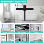 Shower Squeegee, Silicone Window Squeegee, Portable, Efficient Cleaning, with Hanging Cord, for Window Squeegee, Bathroom, Mirror, Glass Cleaning, Tiles, Black