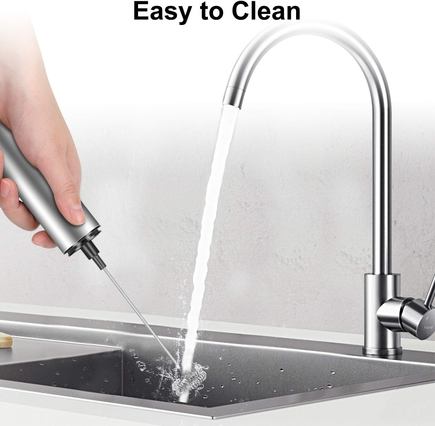 MOSUO Milk Frother Handheld Coffee Frother Electric Whisk, USB Rechargeable Foam Maker Bubbler Egg Beater for Latte Cappuccino Hot Chocolate